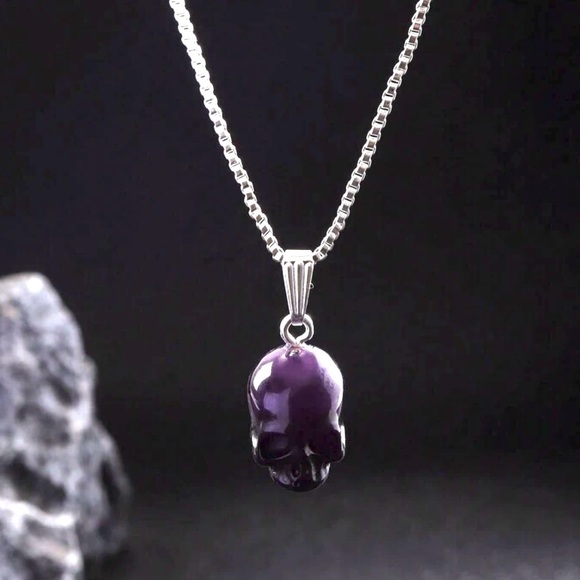Black Sugar Skull~ Dia de Los Muertos Bones Anatomy Gothic Horror Scary Necklace - Picture 5 of 9
